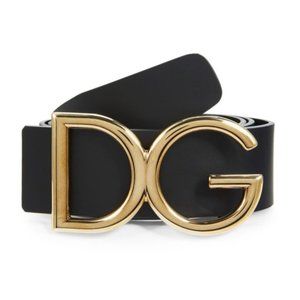 DOLCE&GABBANA Logo Leather Belt - Brand New with Tags